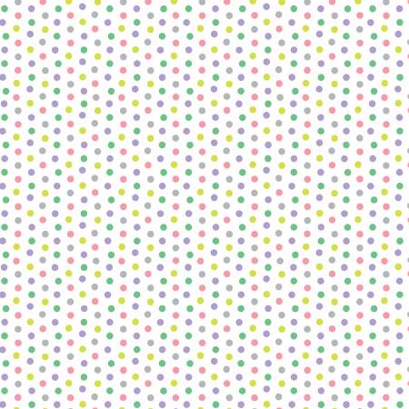 Benartex Cozy Cats Cozy Dot Multi White