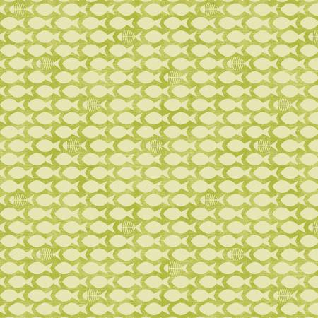 Benartex Cozy Cats Fish & Bones Lime