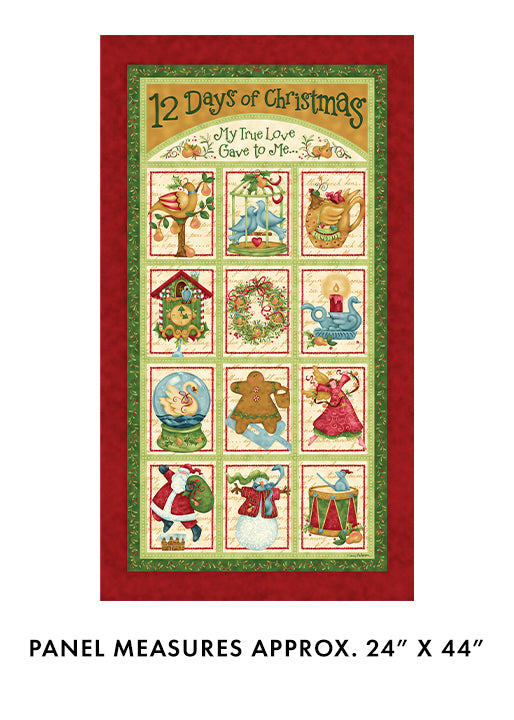 12 days of Christmas Panel 24 x 44