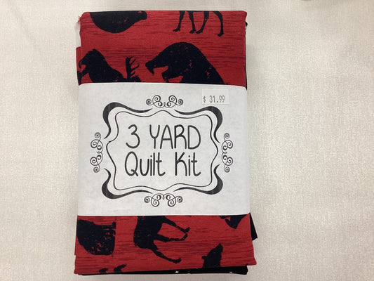 3 yard Quilt Kit Red Bears