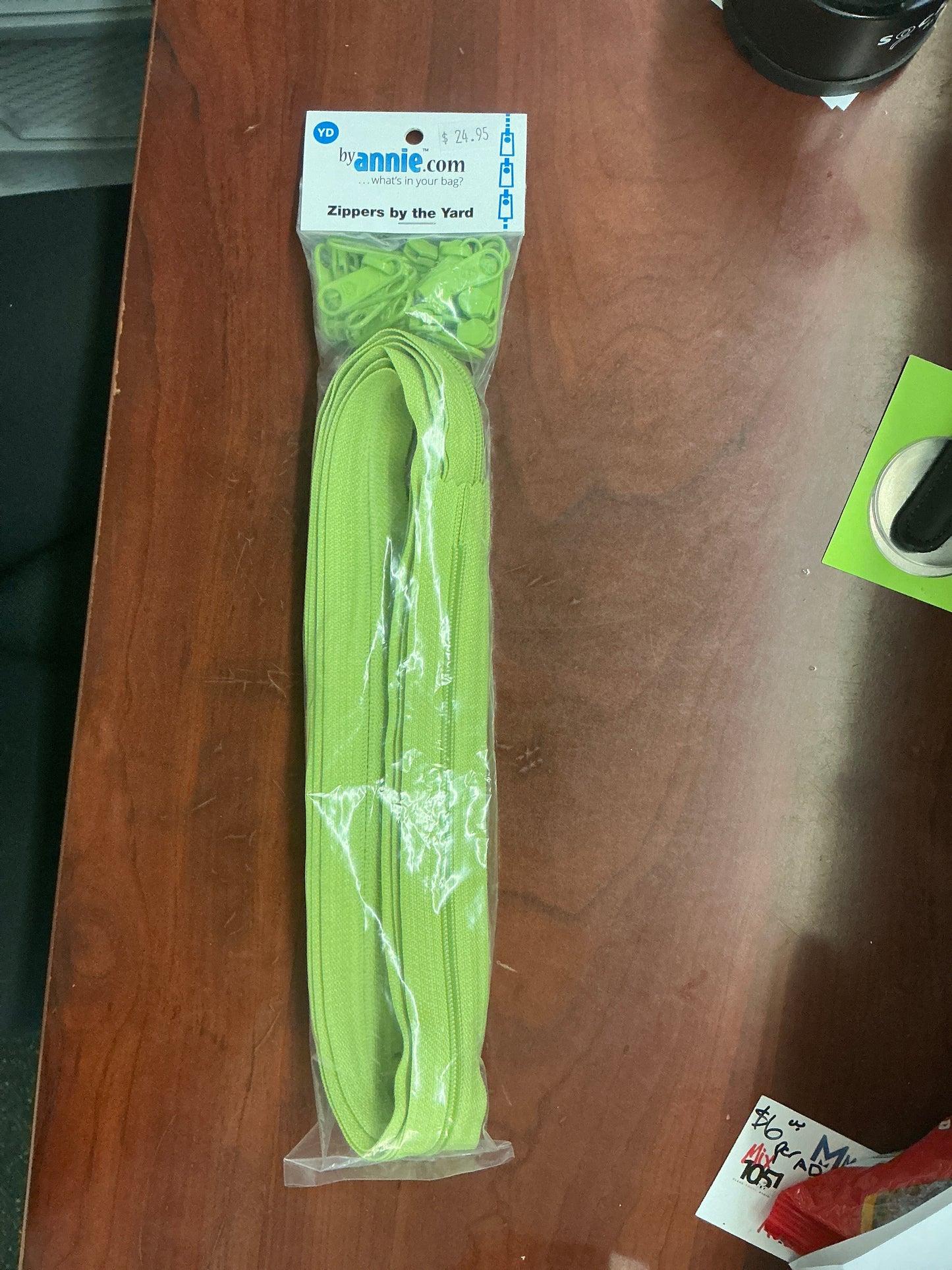 4YD Chartreuse ByAnnie Zippers by the Yard