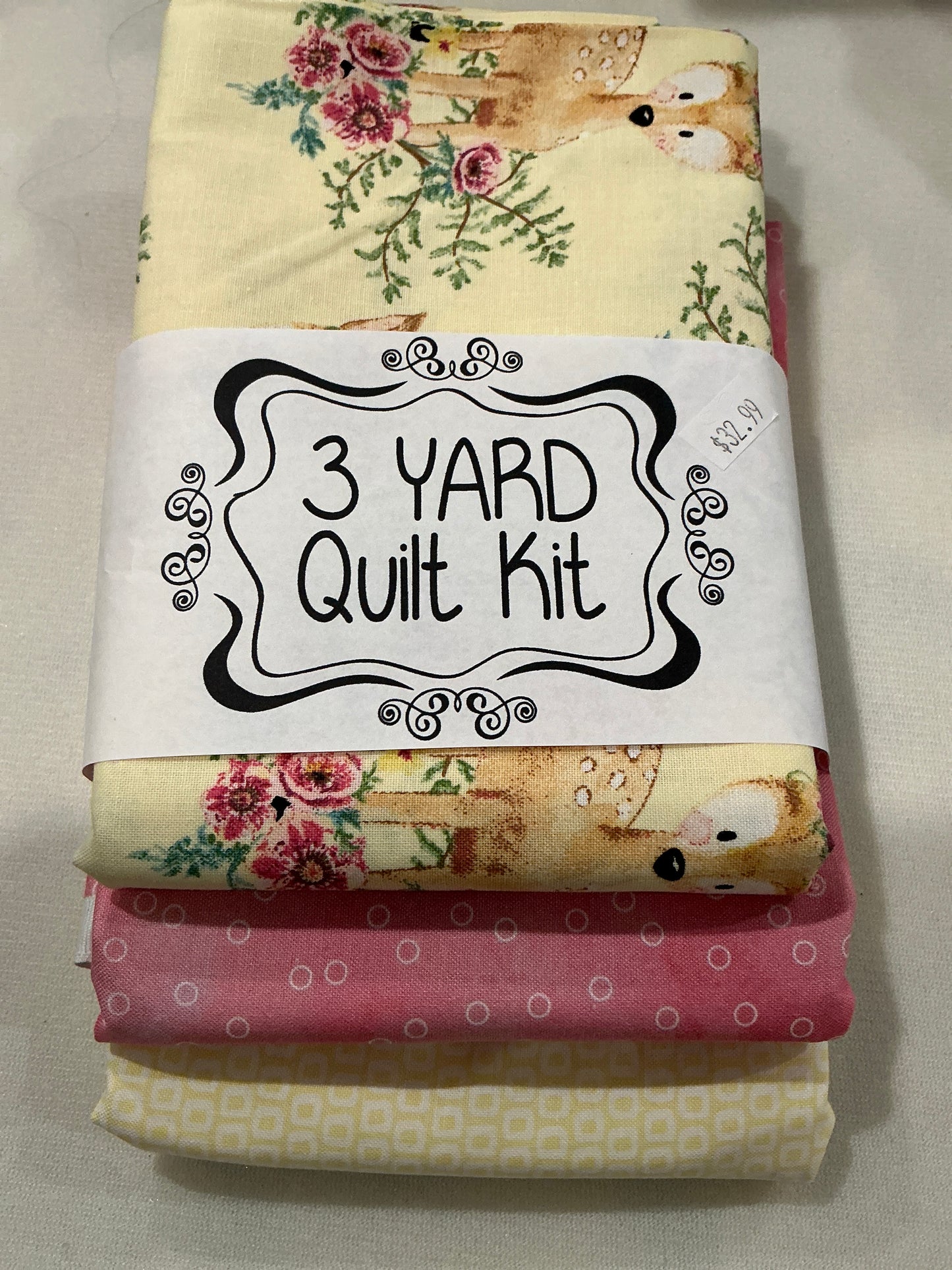 3 yard quilt kit Deer floral