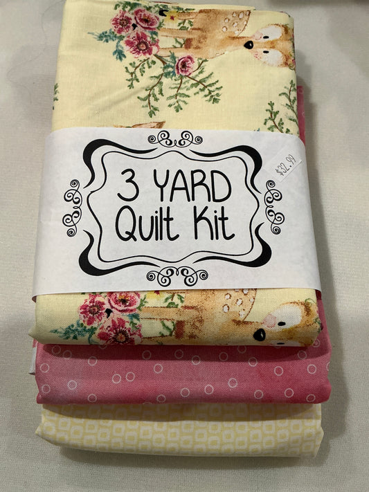 3 yard quilt kit Deer floral