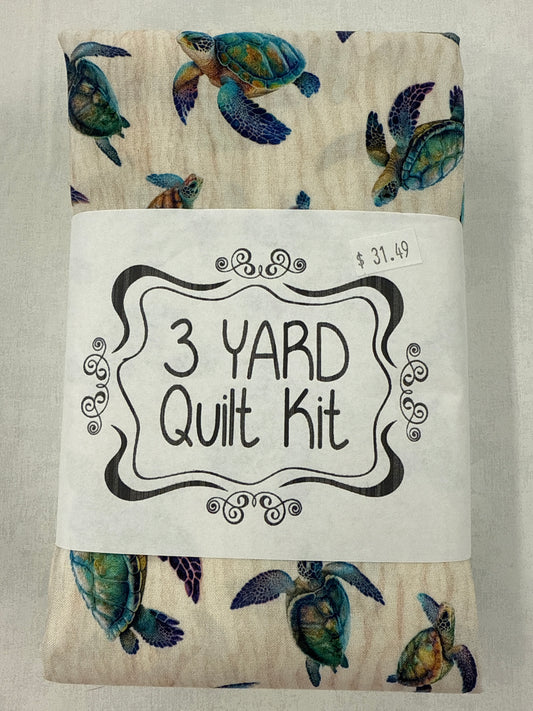 3 yard quilt kit turtles cream