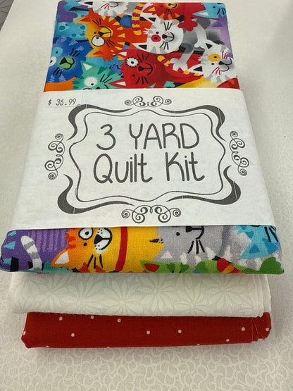 3 yard quilt kit, cats