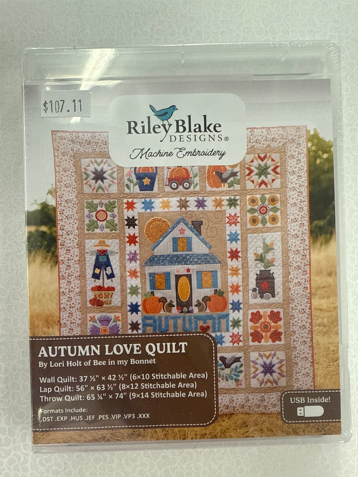 Autumn love quilt by Lori Holt Embroidery CD