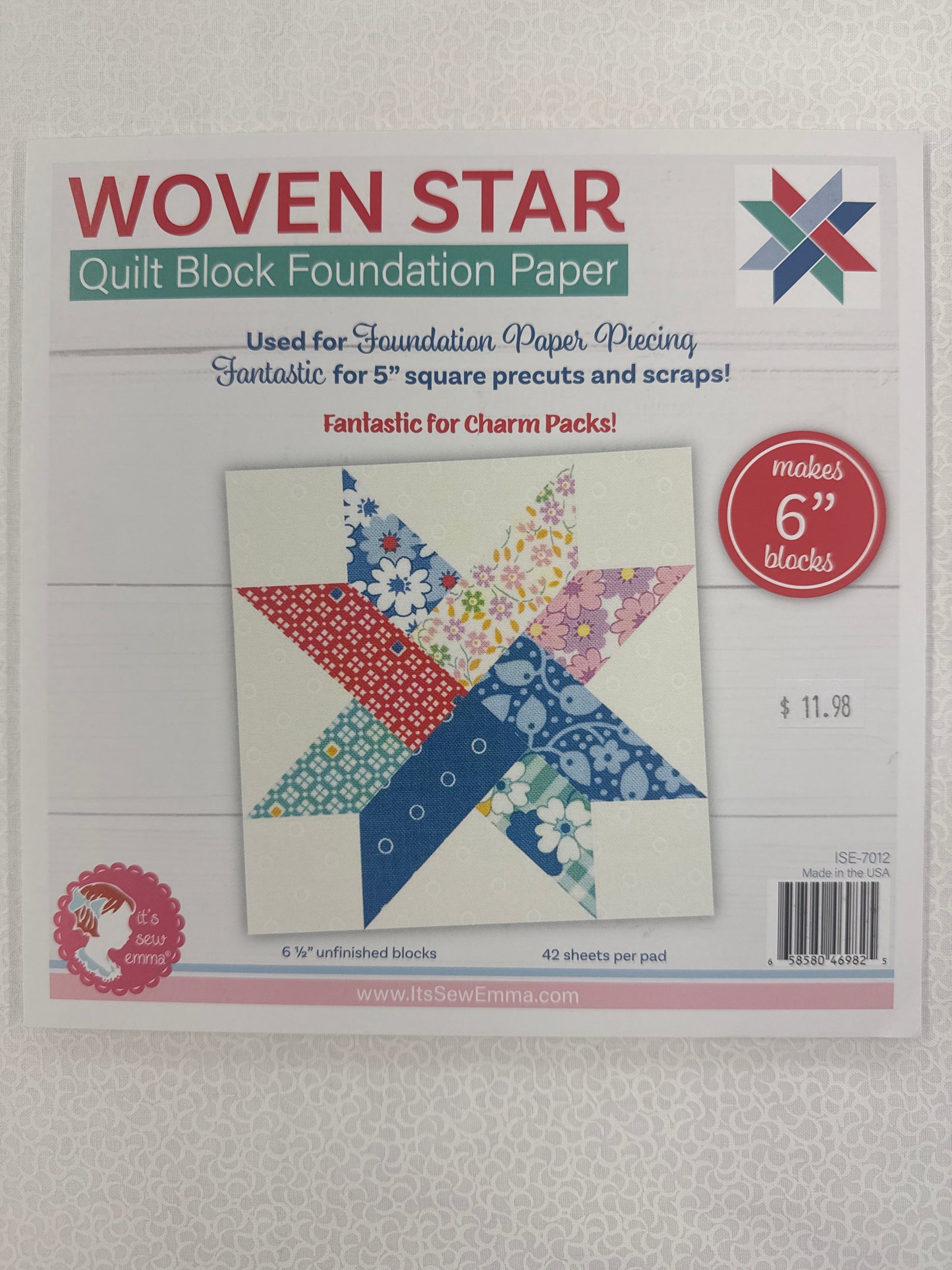 Woven Star foundation paper piecing 6” blocks