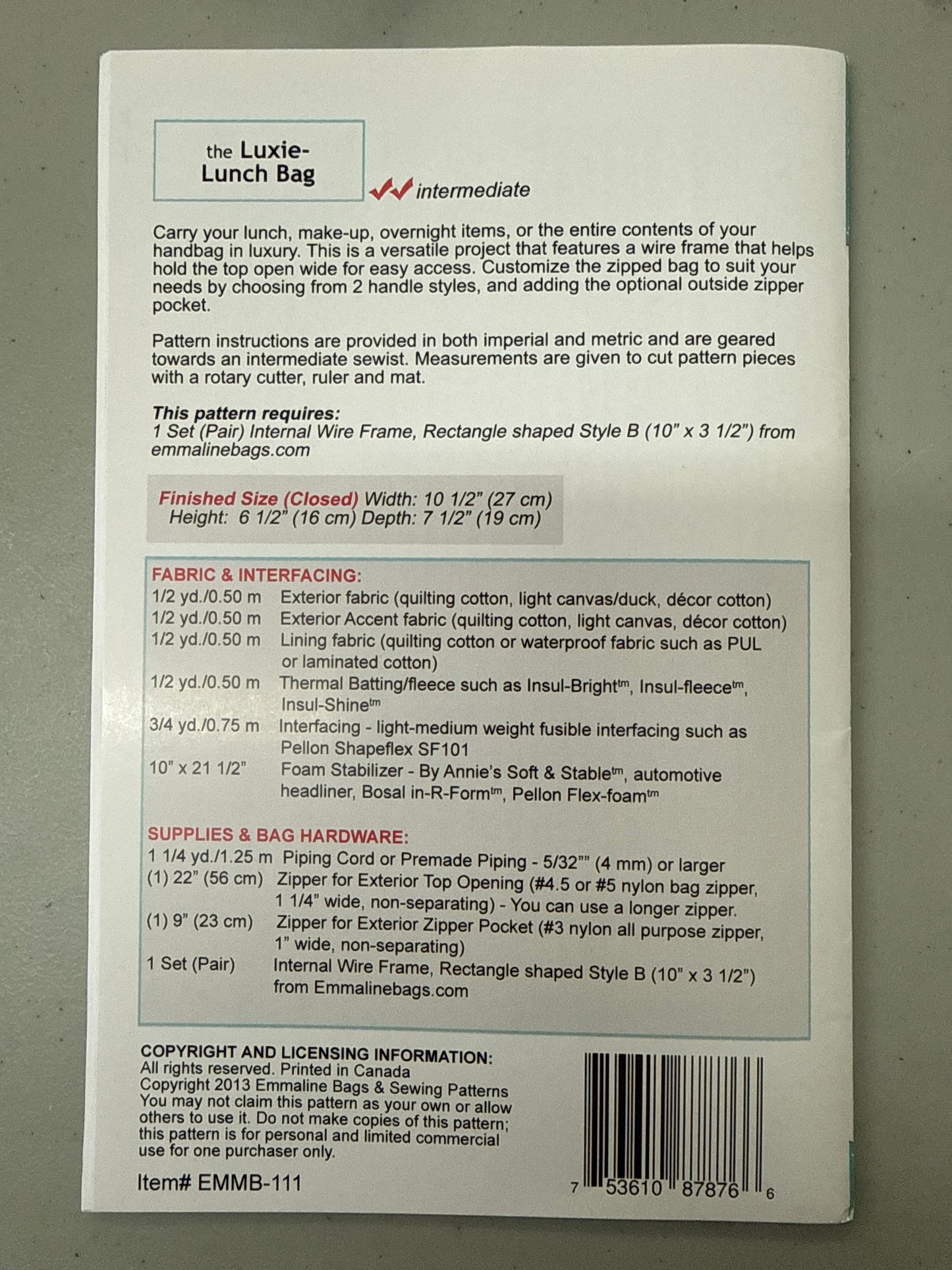 The Luxie Lunch Bag by Emmaline Bags