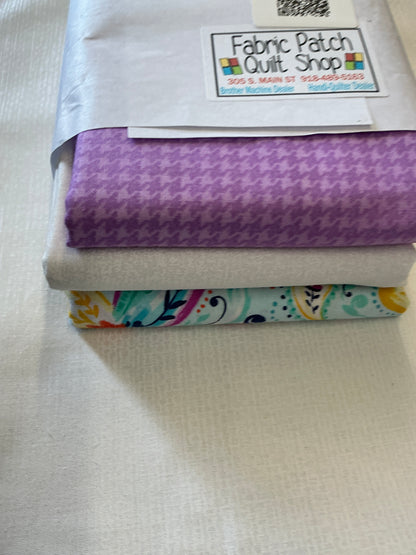 3 yard quilt kits~blue background colorful floral