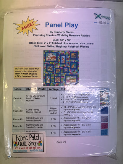 Panel play Cheetos world by Kimberly Einmo quilt kit with panel ￼Benartex Fabrics