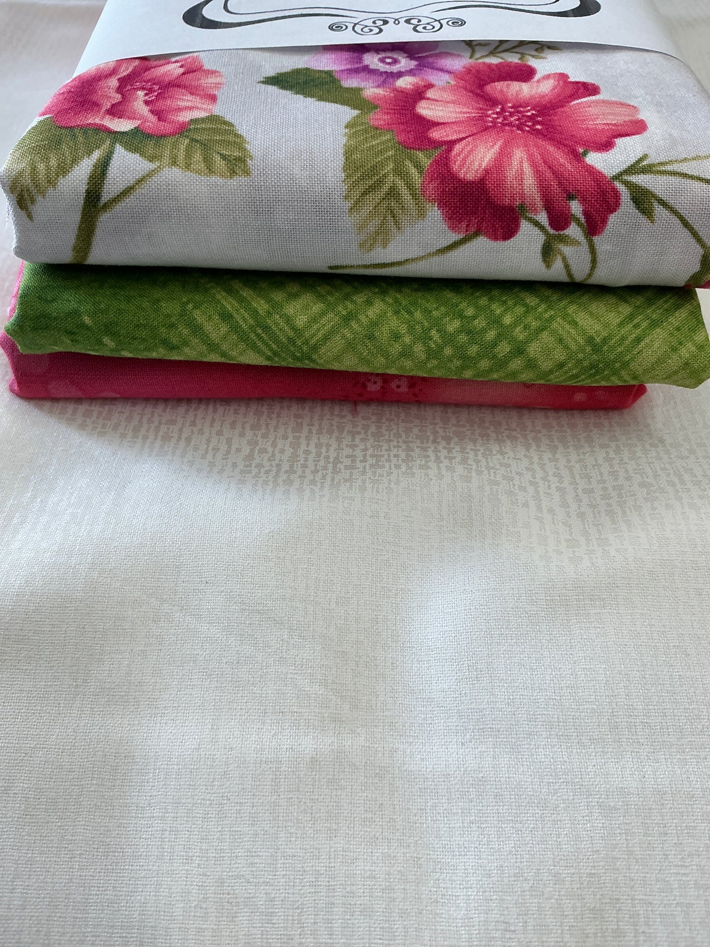 3 yard quilt kits-white background purple and pink floral