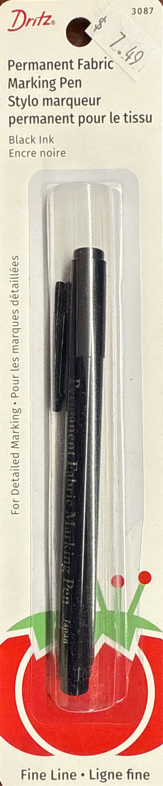 Dritz Fine Line Permanent Fabric Pen