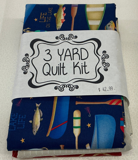 3 yard quilt kit navy lake life