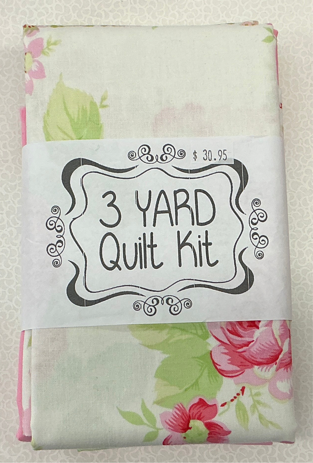 3 yard quilt kits white & pink floral
