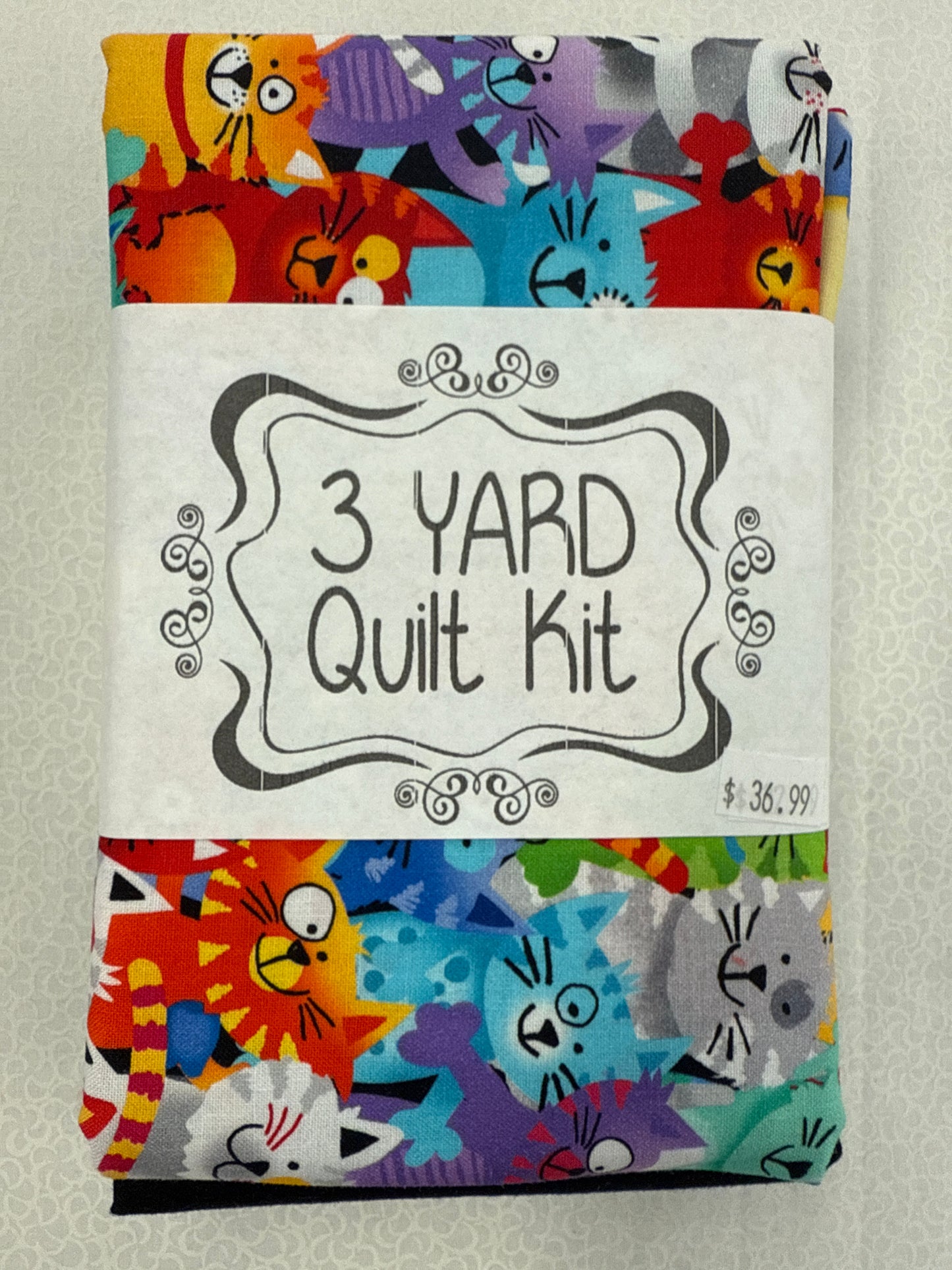 3 yard quilt kit, cats black