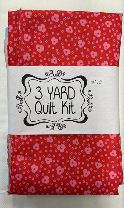 3 yard quilt kits-Aquatic Rose & Blue 1