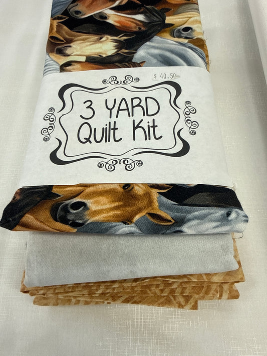 3 yard quilt kit horses 1