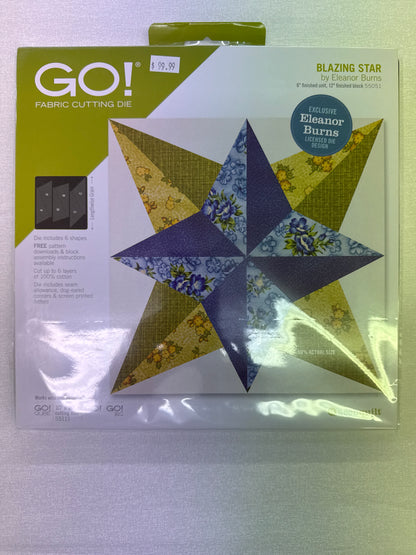 Blazing Star 6” finished unit 12”finished block Accuquilt die 55051 ￼Exclusive by Eleanor Burns