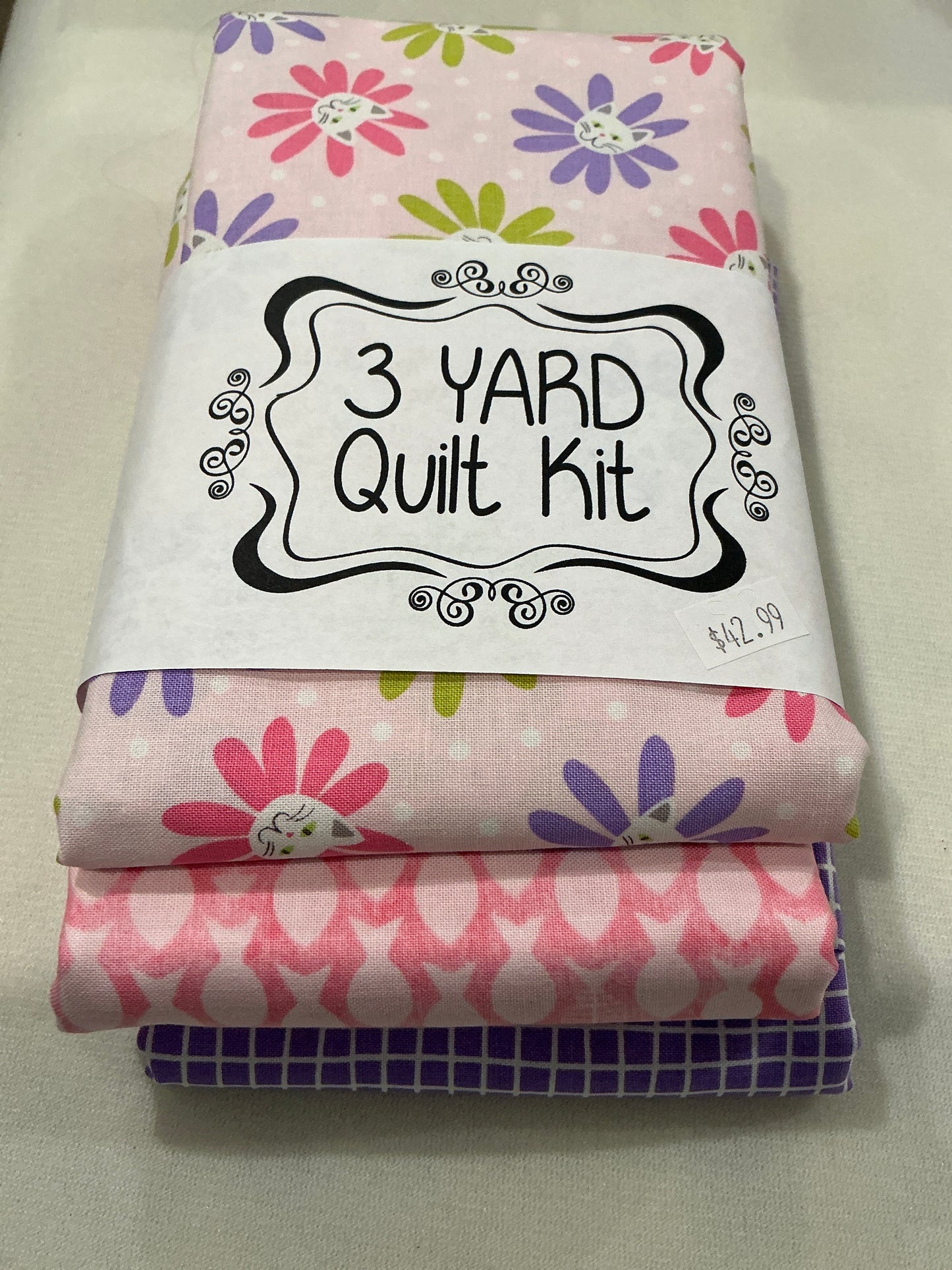 3 yard quilt kit, cozy kitties