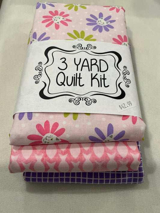 3 yard quilt kit, cozy kitties
