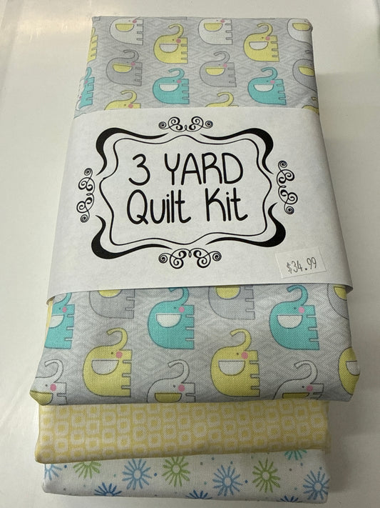 3 yard Quilt Kit Elephants