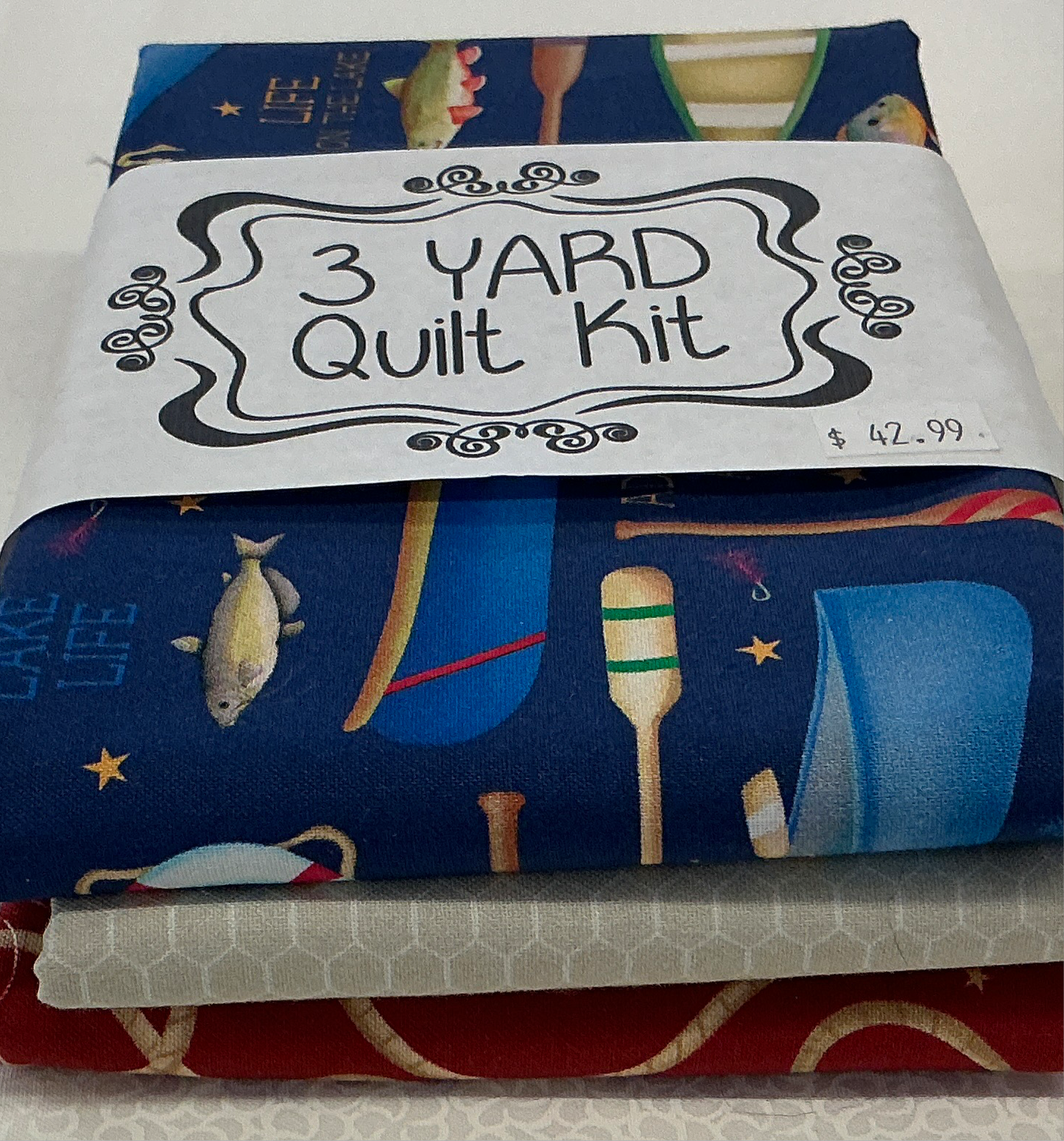 3 yard quilt kit navy lake life
