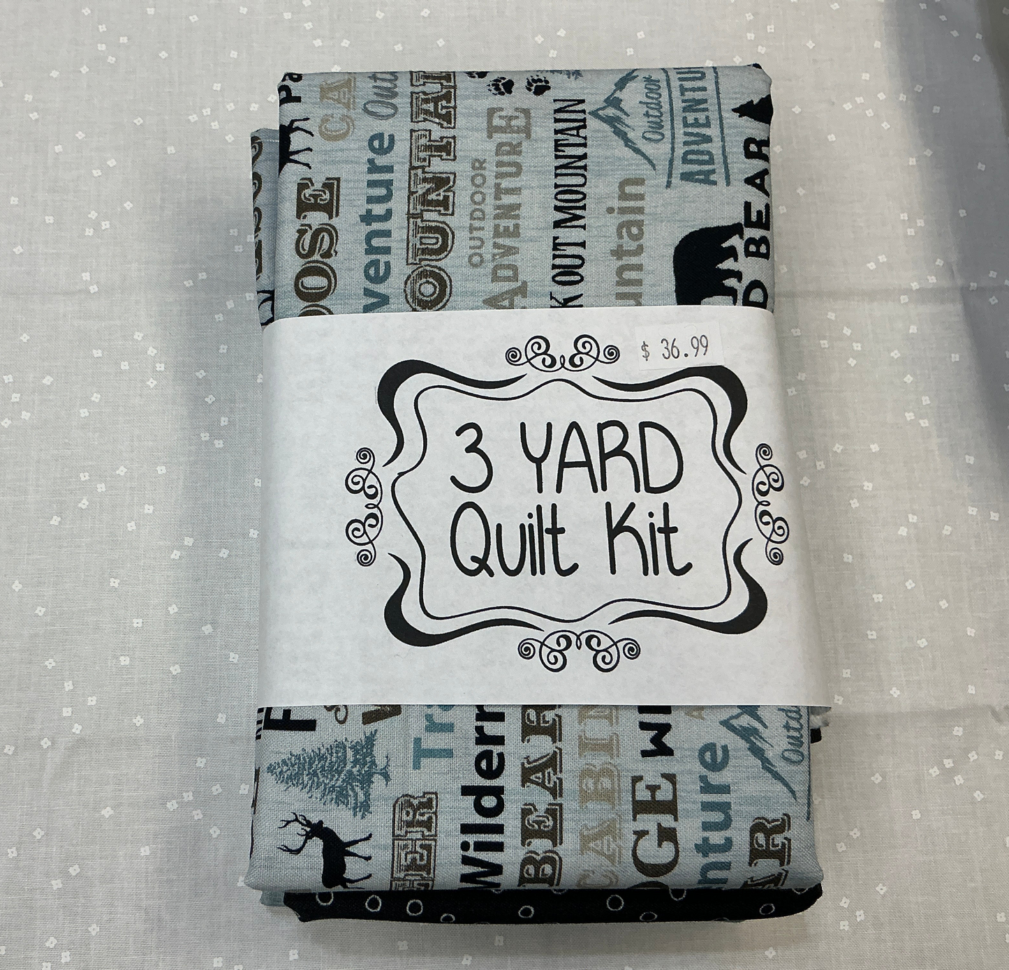 3 yard quilt kit - wildlife blues and blacks