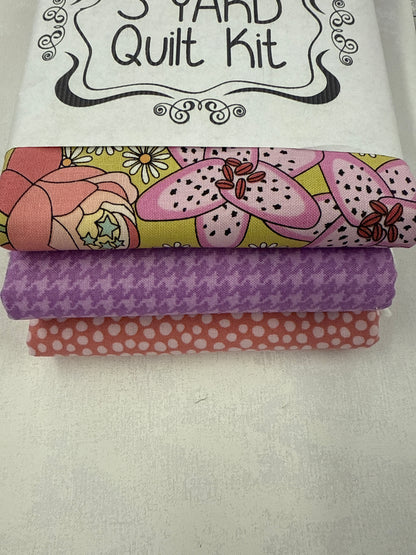 3 yard quilt kit flowers retro