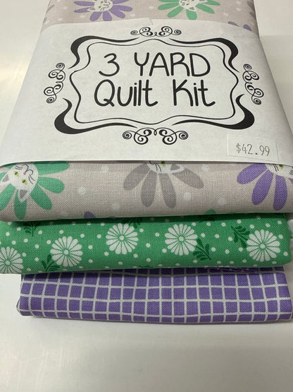 3 yard Quilt Kit Cats in Flowers