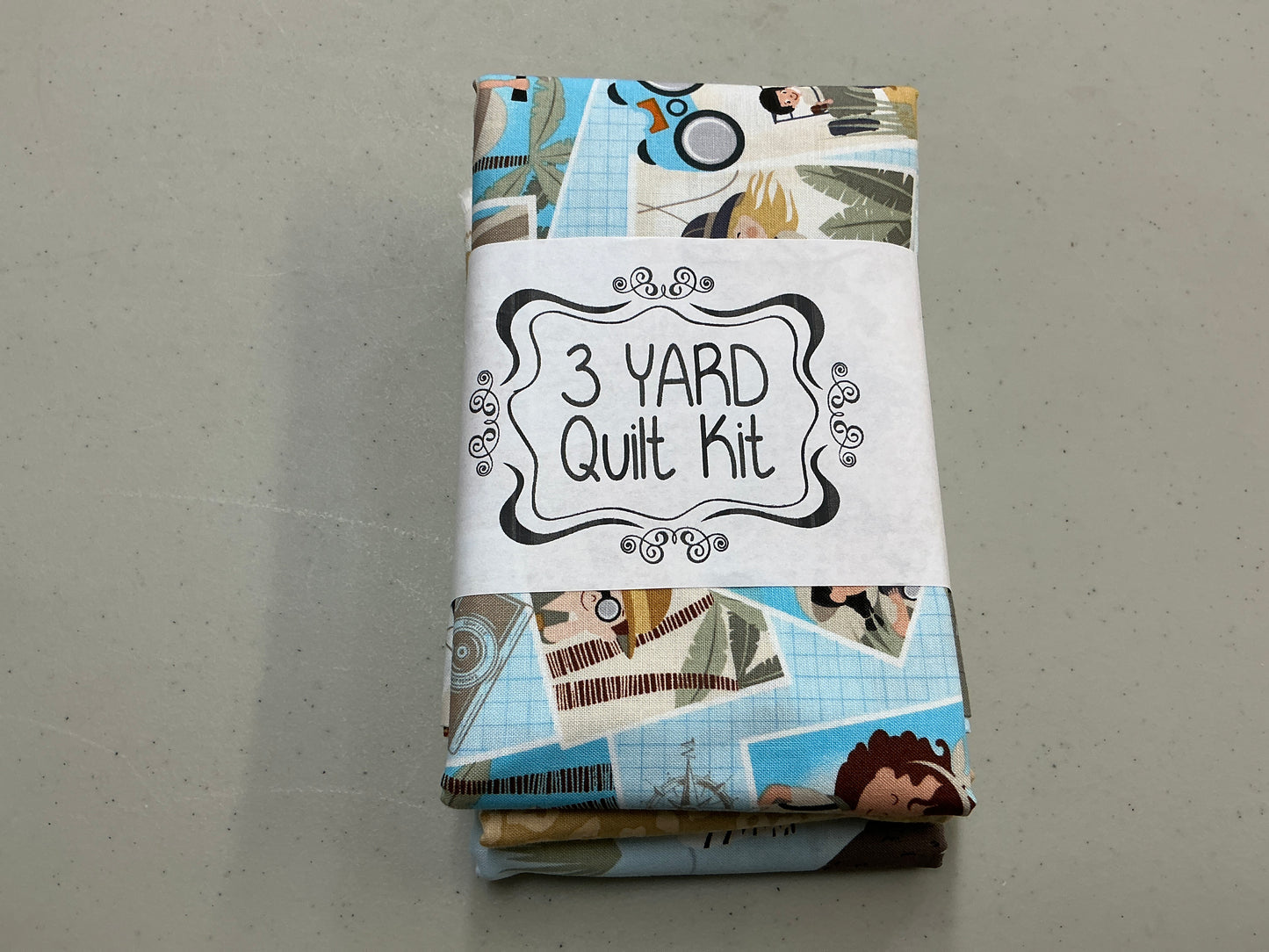 3 Yard Quilt Kit - Safari Blues and tans