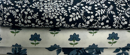 3 yard quilt kits-Floral Blue & White 1
