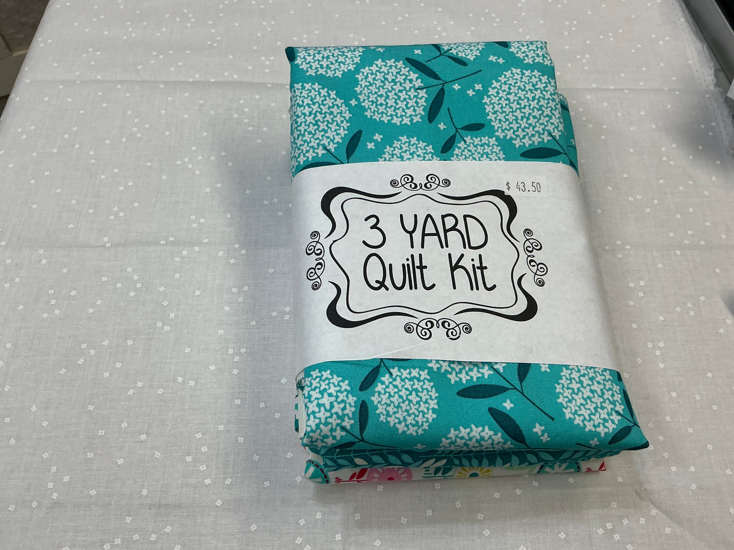 3 Yard Quilt Kit - turquoise floral