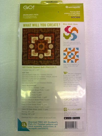 DRUNKARDS PATH 31/2 finished unit 7” finished block 55070