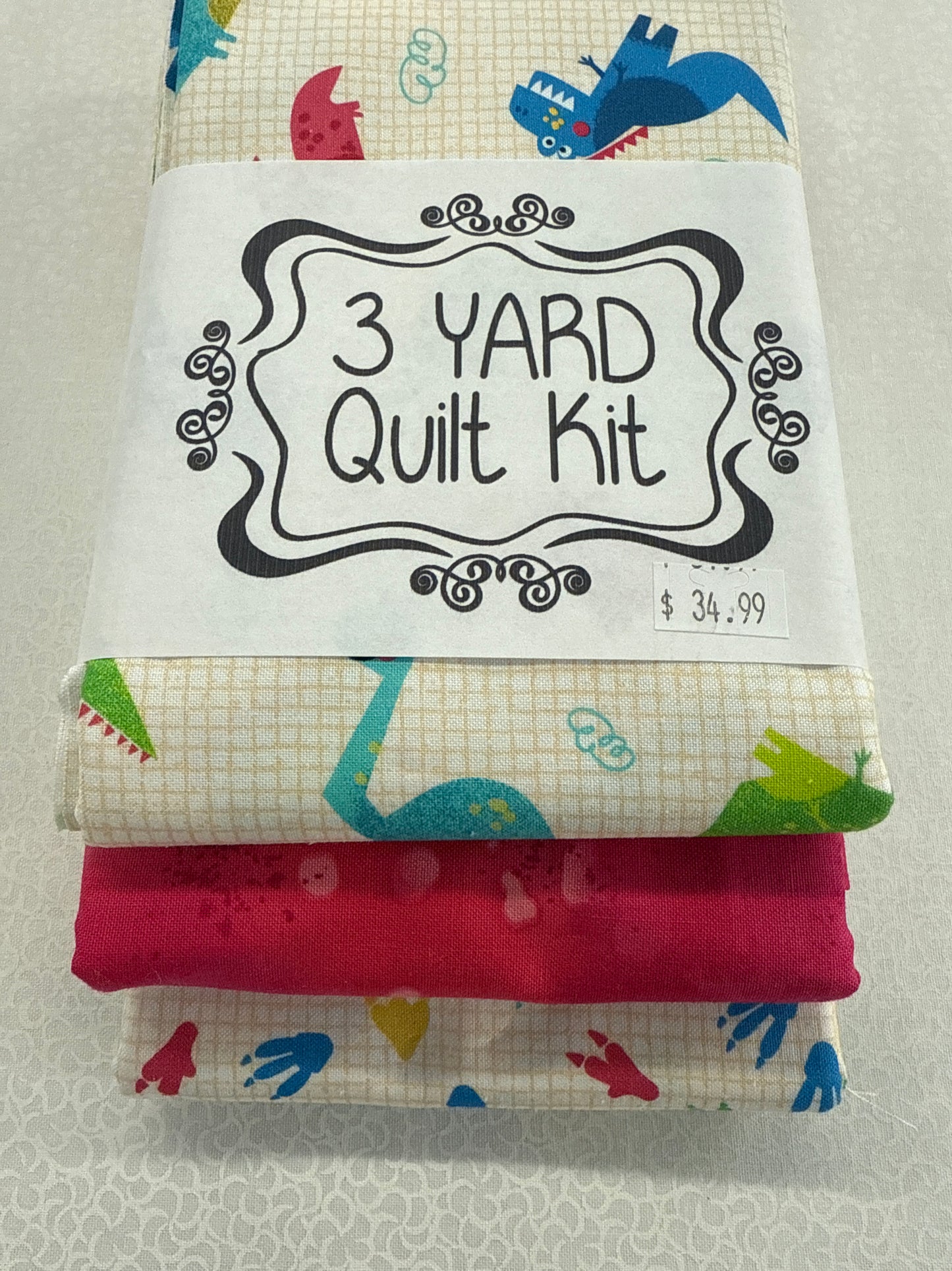 3 yard quilt kit top dinosaurs