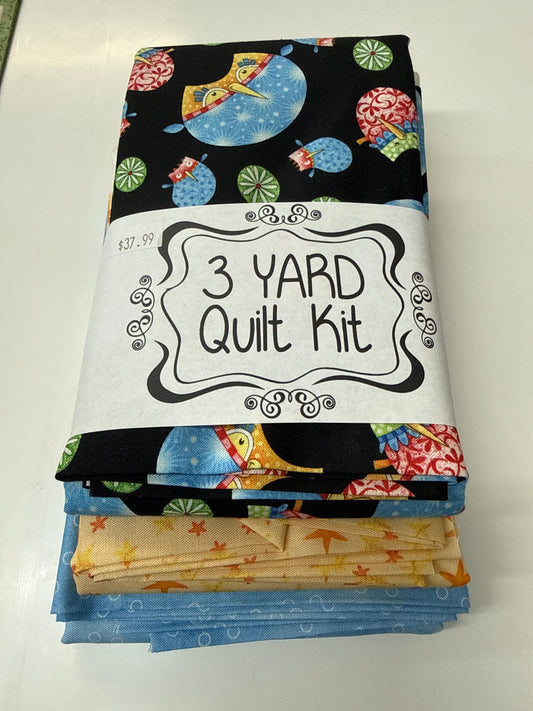 3 yard Quilt Kit Owls