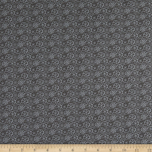 Benartex Contempo Flake Dot Dark Grey Cotton Fabric *