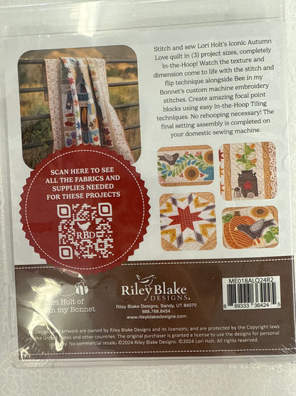 Autumn love quilt by Lori Holt Embroidery CD
