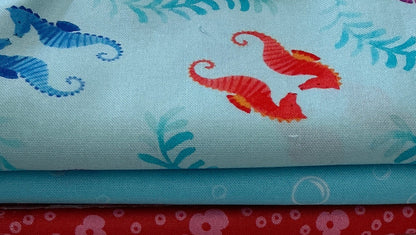 3 yard quilt kits-Aquatic Rose & Blue 2