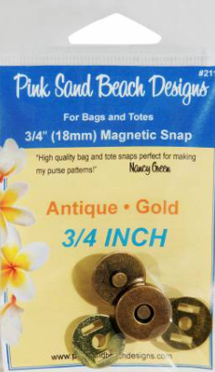 Magnetic Purse Snap - Antique Gold 3/4in (18mm)