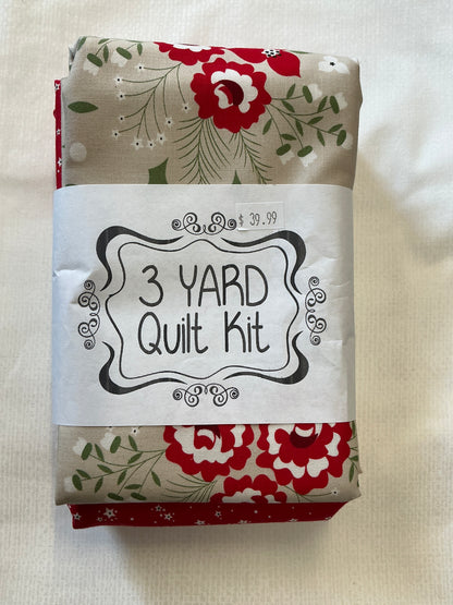 3 yard quilt kits~Christmas floral
