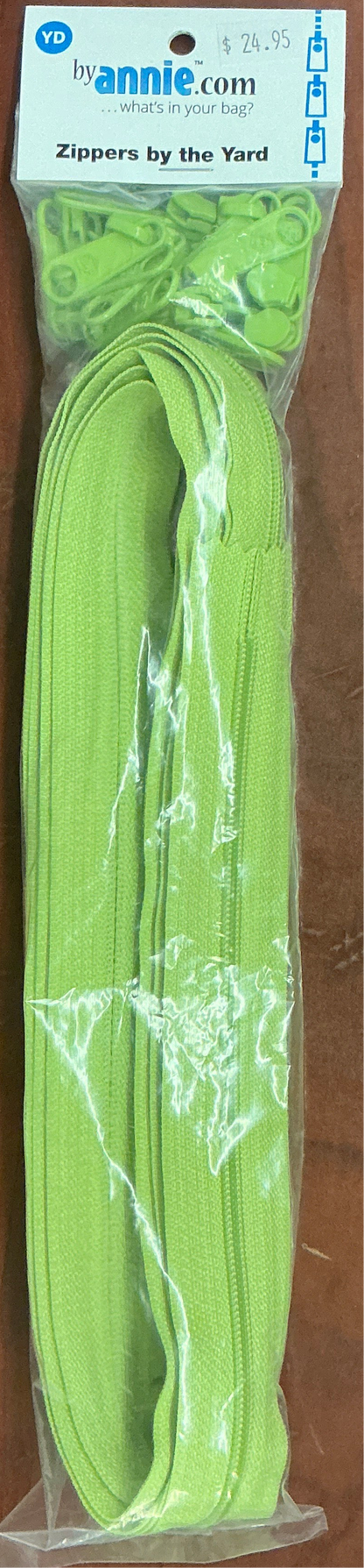 4YD Chartreuse ByAnnie Zippers by the Yard