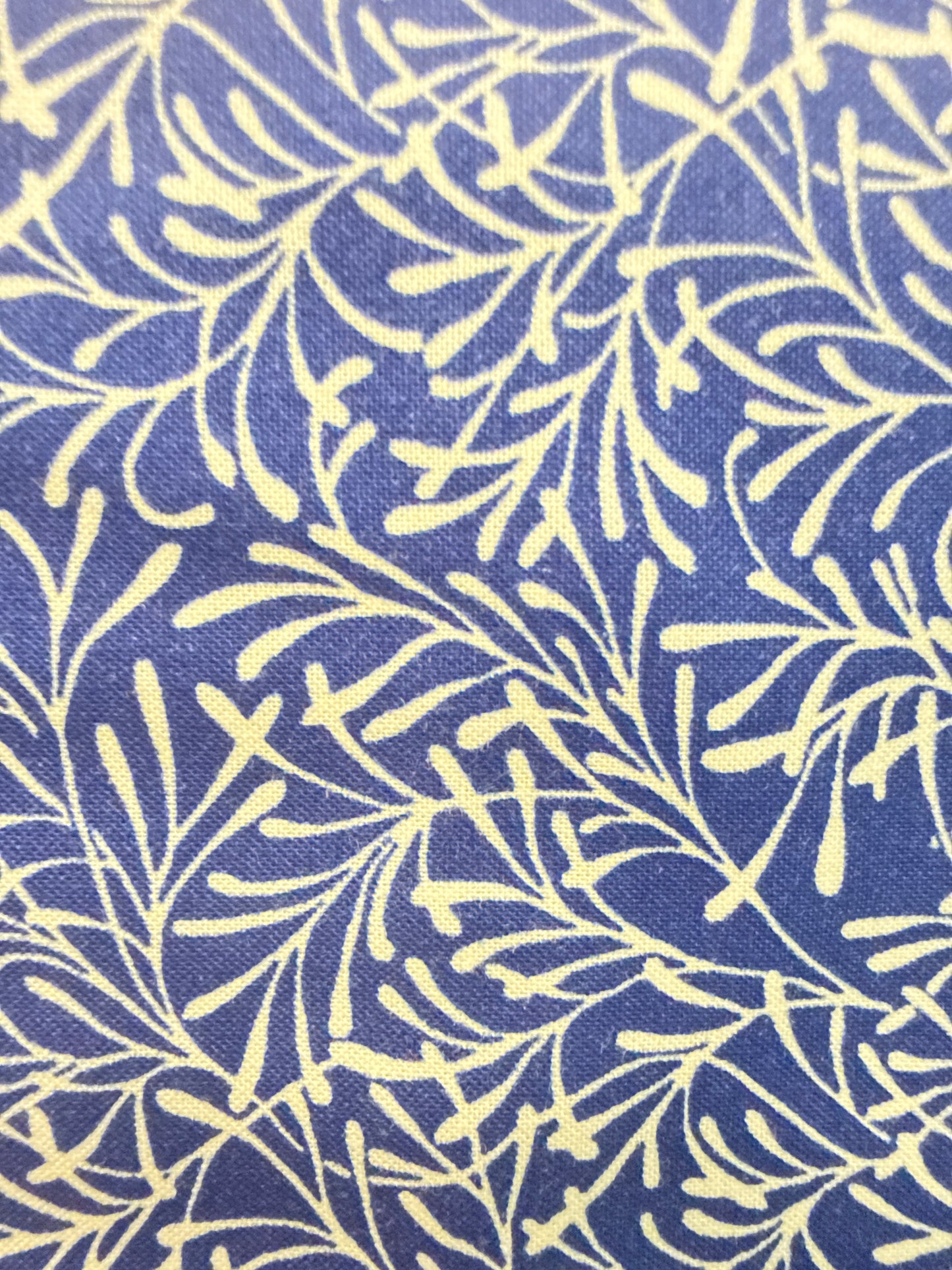 Midnight garden cotton fronds blue/yellow