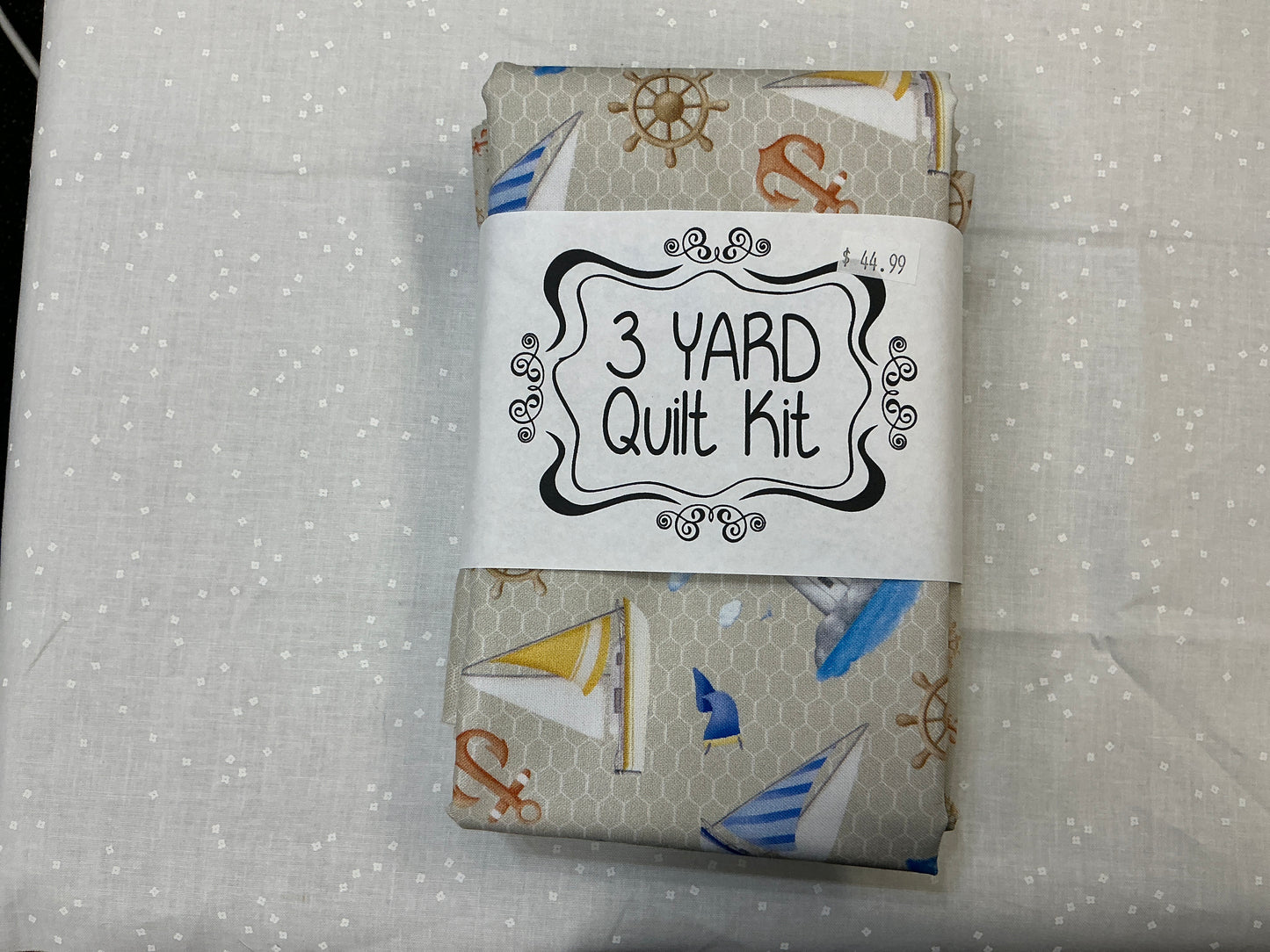 3 yard quilt kit - on the lake, blue and tans