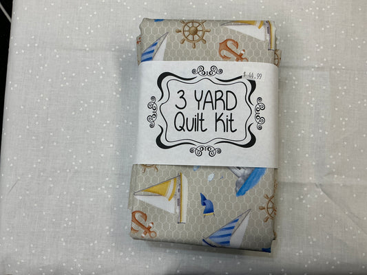 3 yard quilt kit - on the lake, blue and tans