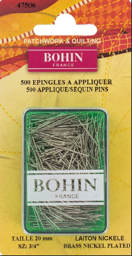 Bohin Patchwork & Quilting  Applique 500 Pins