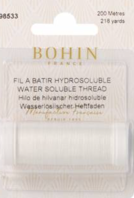 Bohin Water Soluble Thread Spool White 220yd
