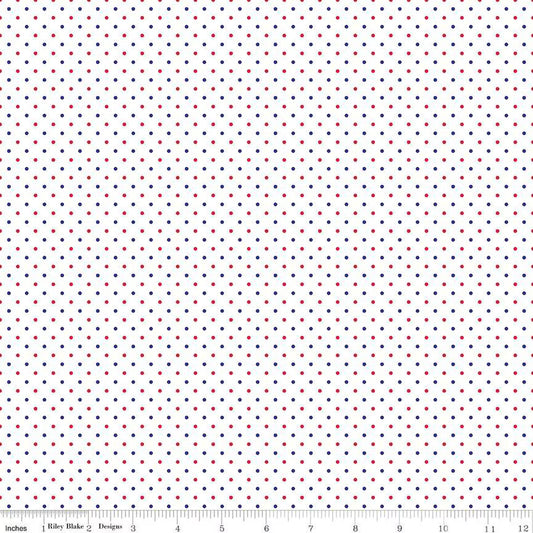 Riley Blake Swiss Dots C660 Patriotic