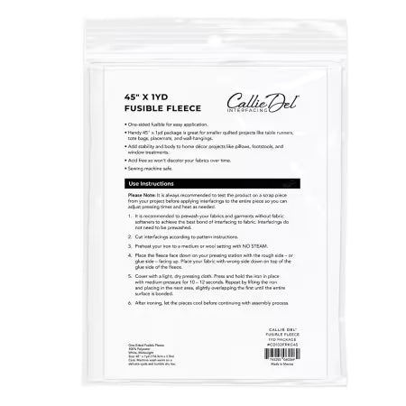 Fusible Fleece 1yd Package 45in x 1yd # CD102FPKG45
