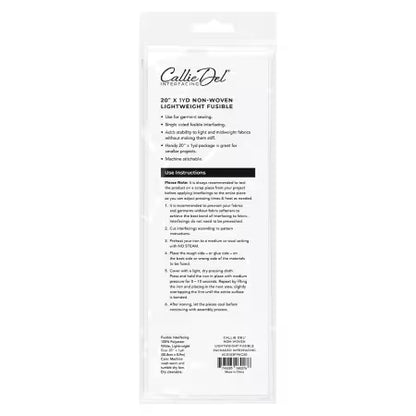 Non-Woven Lightweight Fusible Packaged Interfacing 20in x 1yd