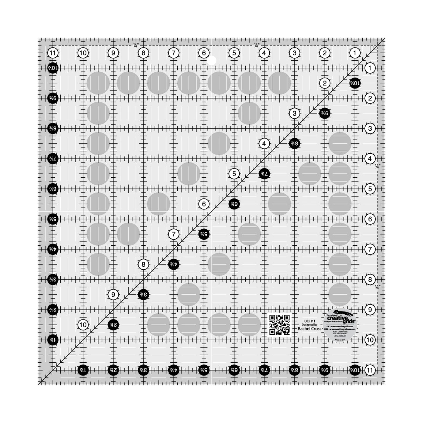 Creative Grids Quilt Ruler 11-1/2in x 11-1/2in Square # CGR11